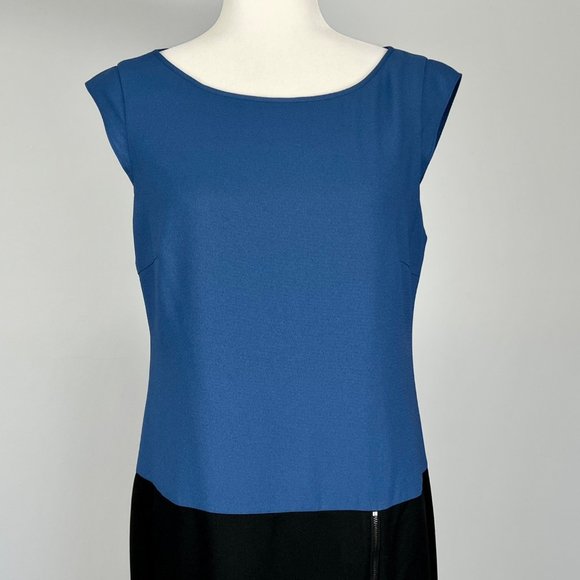 Marc New York Zipper Skirt Colorblock Dress Blue Black Andrew Marc size 6 - Picture 2 of 14